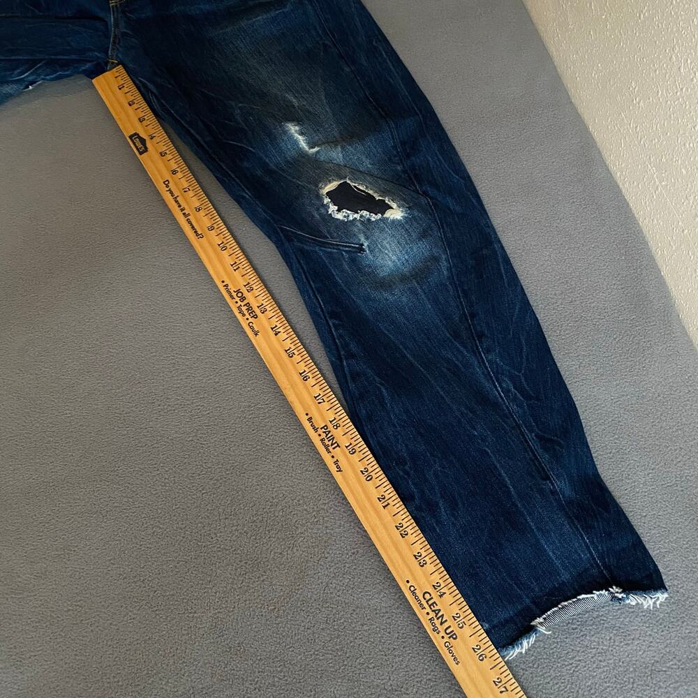G Star Arc 3D Low Boyfriend Restored Denim Jean Womens 28 Raw Hems Distressed - Picture 9 of 16